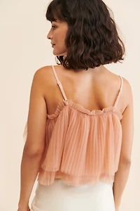 Pleated Tulle Tank