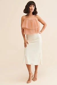 Pleated Tulle Tank