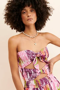 Reversible Smocked Mini Dress