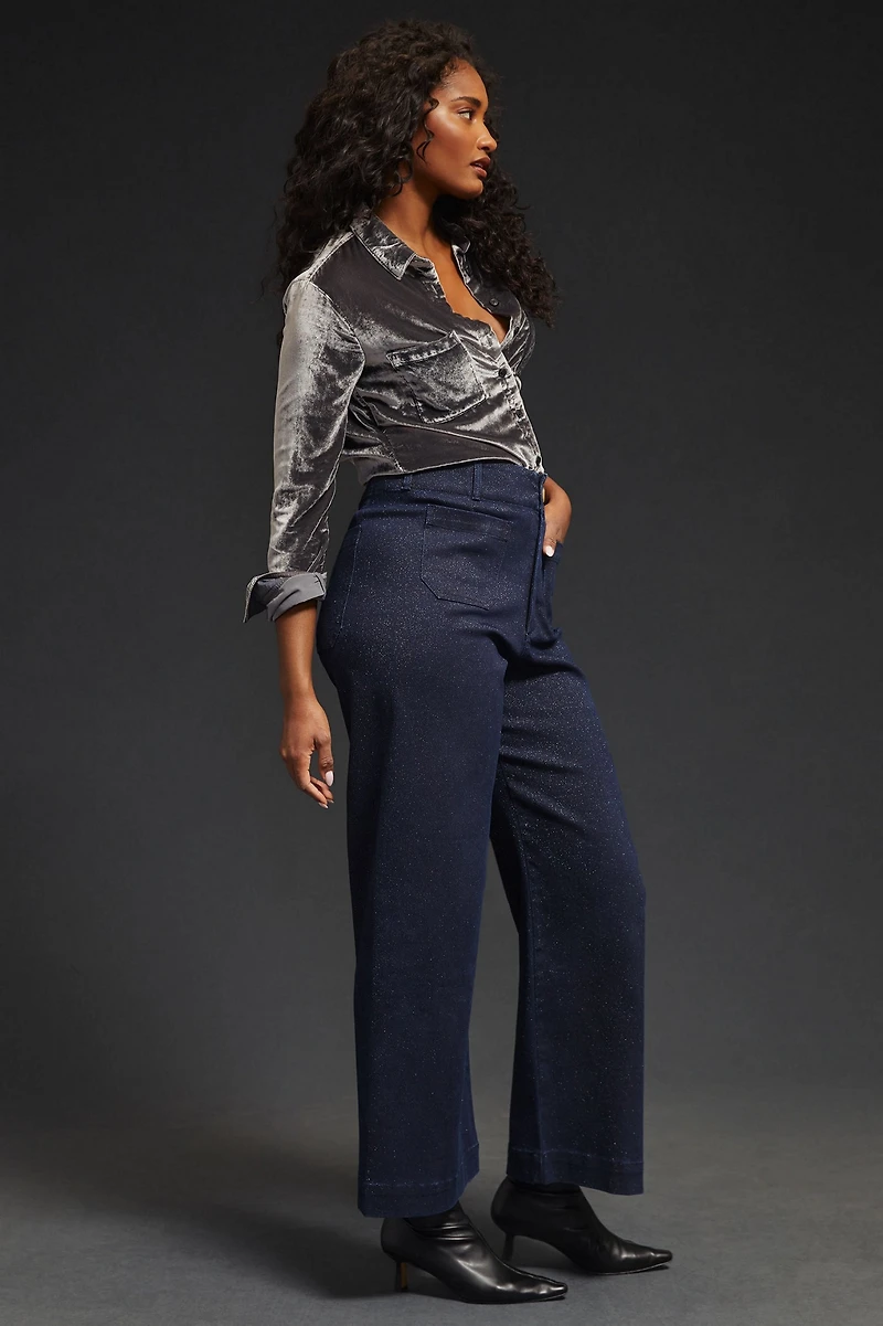 Pilcro The Skipper Sparkle Wide-Leg Jeans