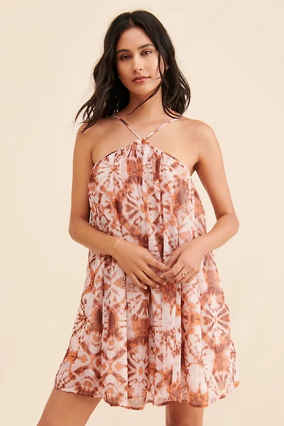 Let Me Be Halter Printed Mini Dress