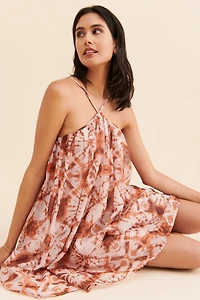 Let Me Be Halter Printed Mini Dress