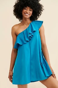 Sunday Brooklyn One-Shoulder Ruffled Romper