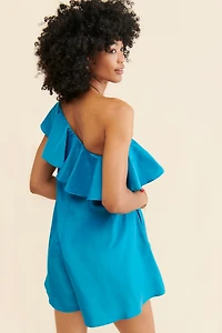 Sunday Brooklyn One-Shoulder Ruffled Romper