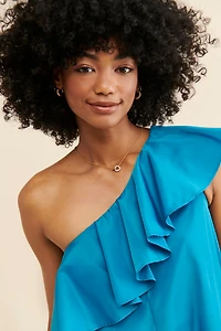 Sunday Brooklyn One-Shoulder Ruffled Romper