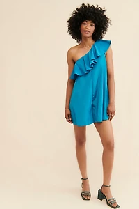 Sunday Brooklyn One-Shoulder Ruffled Romper