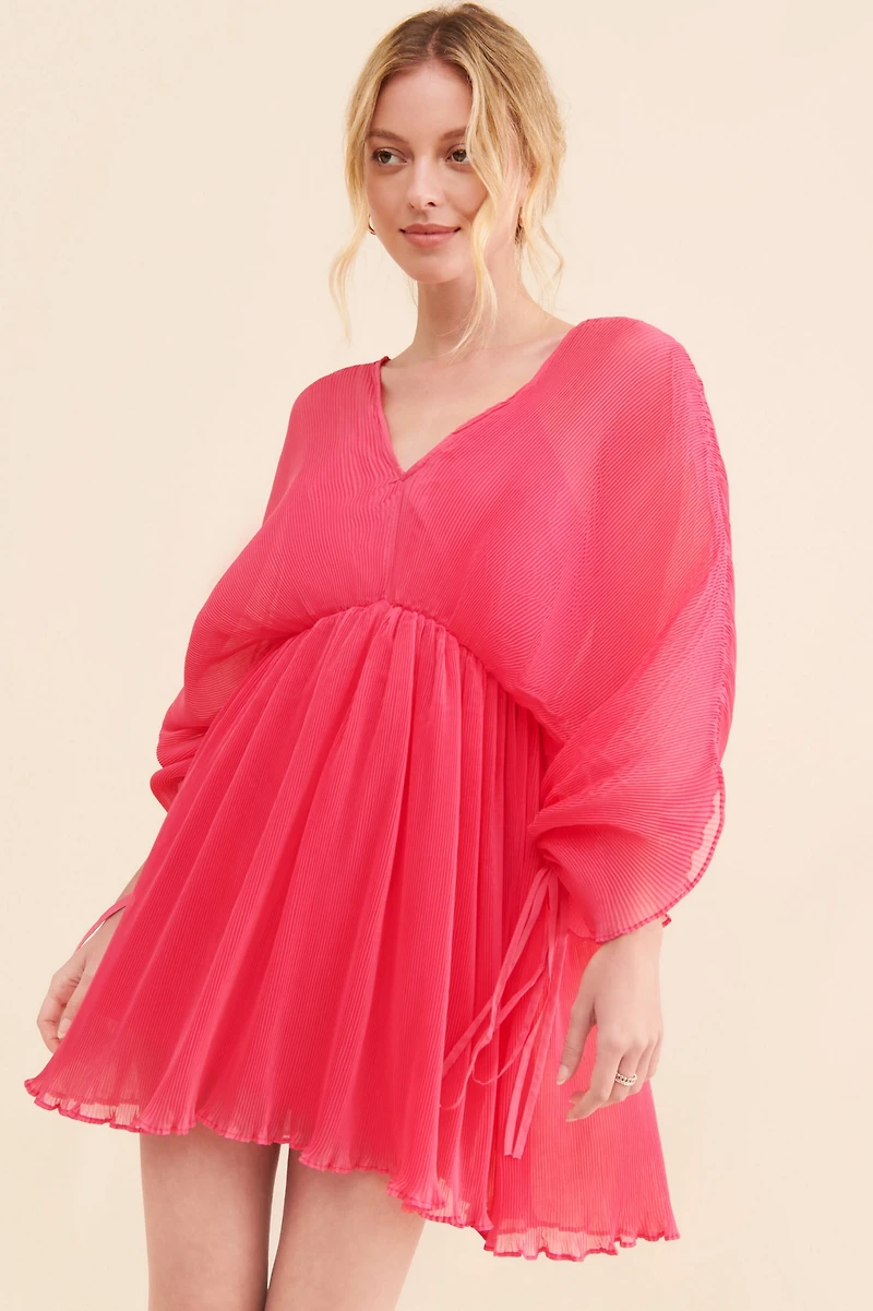 Let Me Be Chiffon Plunge Mini Dress