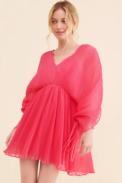 Let Me Be Chiffon Plunge Mini Dress