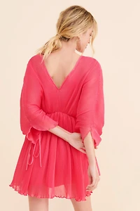 Let Me Be Chiffon Plunge Mini Dress