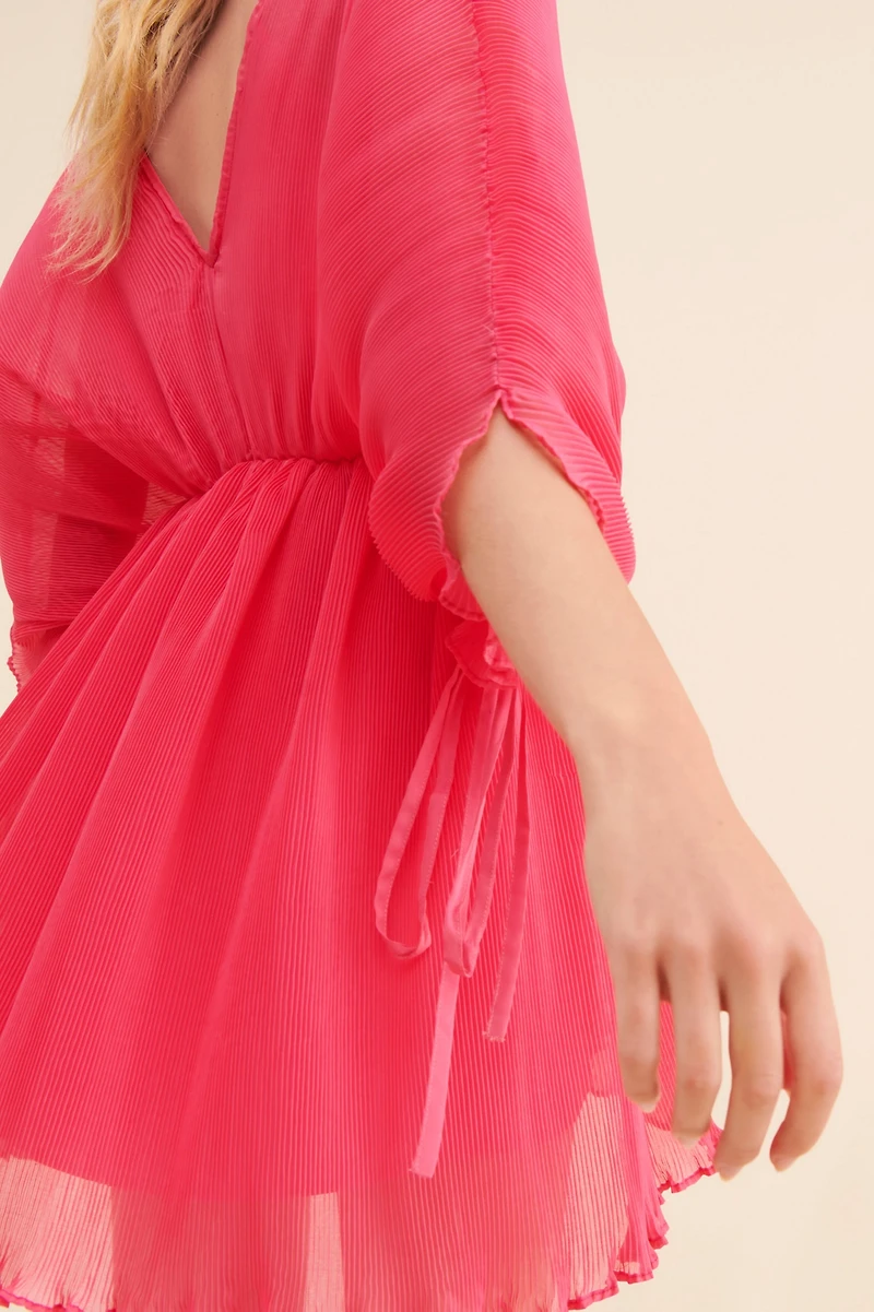 Let Me Be Chiffon Plunge Mini Dress