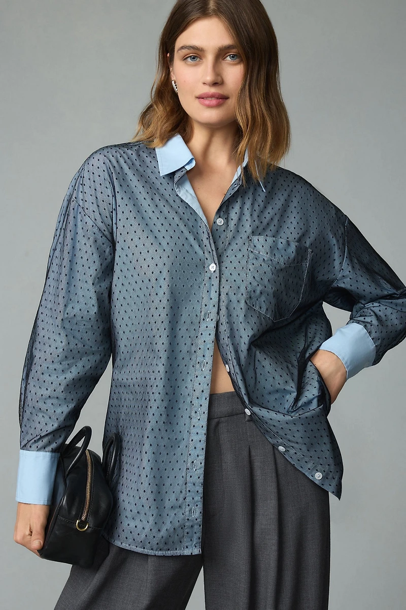 Maeve The Bennet Buttondown Shirt: Tulle Overlay Edition
