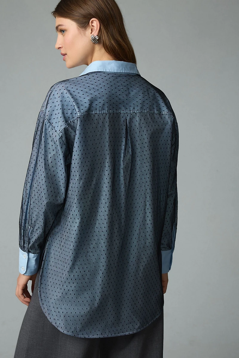 Maeve The Bennet Buttondown Shirt: Tulle Overlay Edition
