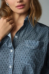 Maeve The Bennet Buttondown Shirt: Tulle Overlay Edition