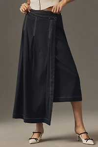 Maeve Edie Asymmetrical Stitched Midi Skirt