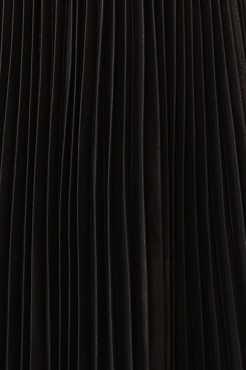 BHLDN Alessia Sleeveless V-Neck Pleated Crepe Midi Dress