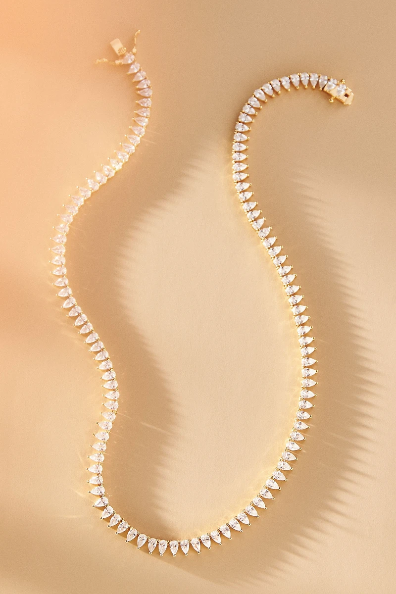 Set & Stones Teardrop Tennis Necklace