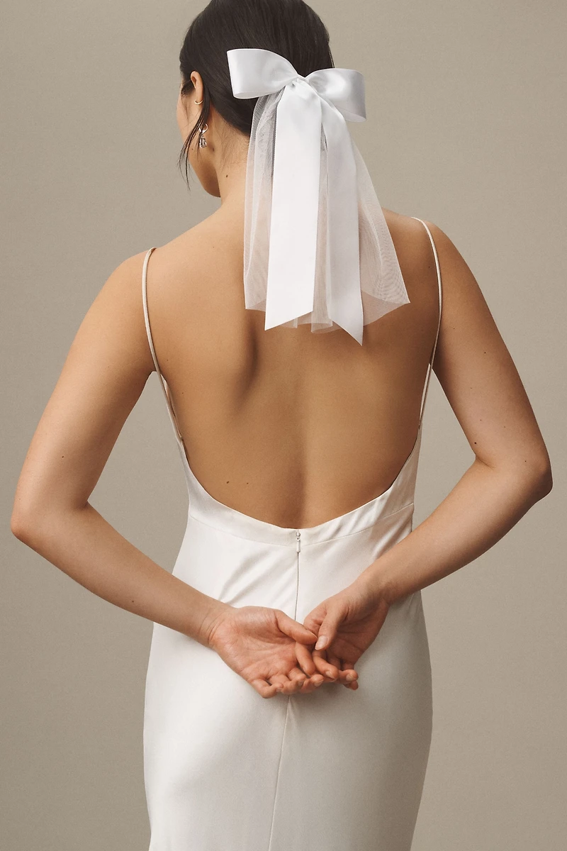 Simply Nova Satin Bow Shoulder Veil