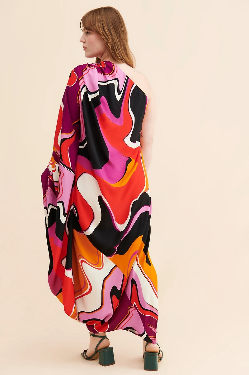 Eloquii One-Shoulder Kaftan Dress