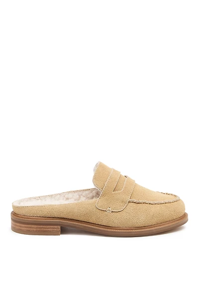 Kelsi Dagger Brooklyn Faux-Fur Lock Loafer Mules