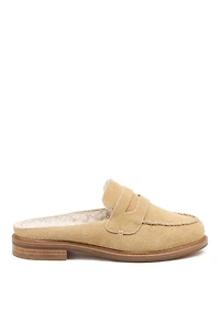 Kelsi Dagger Brooklyn Faux-Fur Lock Loafer Mules