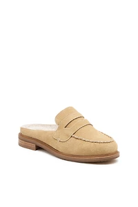 Kelsi Dagger Brooklyn Faux-Fur Lock Loafer Mules