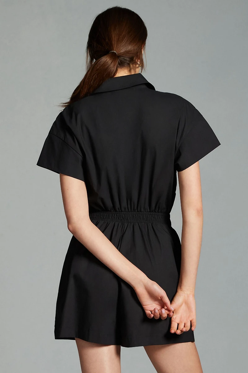 Maeve Short-Sleeve Blazer Romper