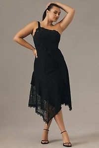 Asymmetrical Lace Maxi Dress