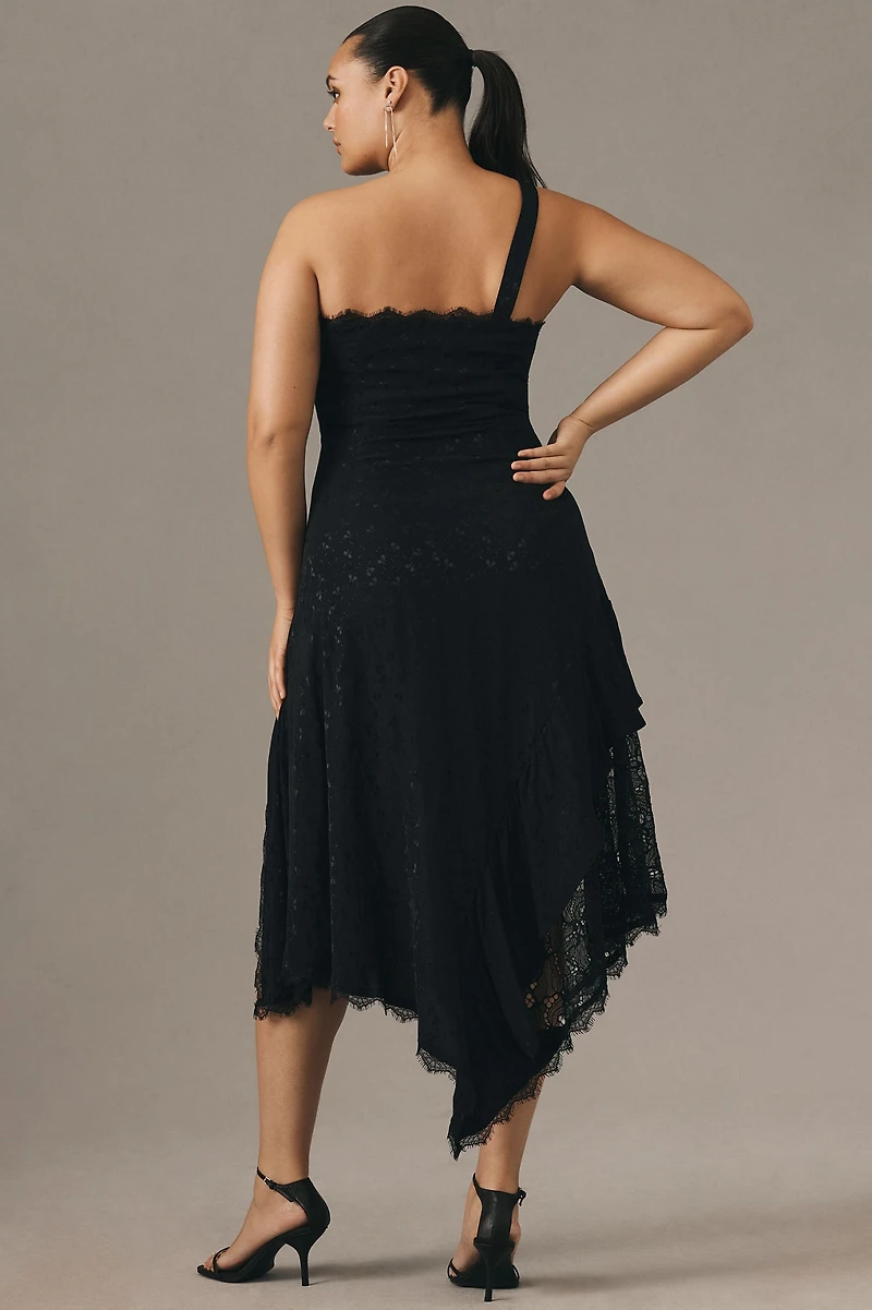 Asymmetrical Lace Maxi Dress