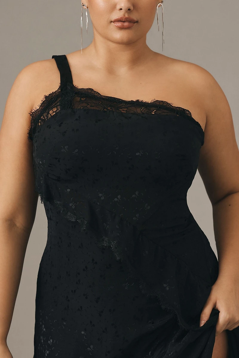 Asymmetrical Lace Maxi Dress