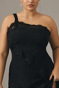 Asymmetrical Lace Maxi Dress