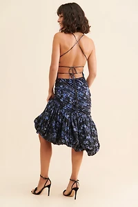 Let Me Be Printed Asymmetrical Ruched Dress