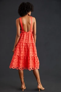 Maeve Eyelet Tiered Midi Dress