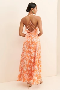 en elly Floral Ruffled Maxi Dress