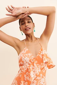 en elly Floral Ruffled Maxi Dress