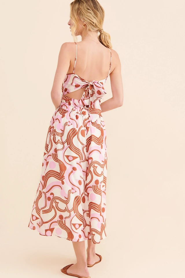sweetheart bow strap midi dress Kateleya Bow Detail Midi Dress