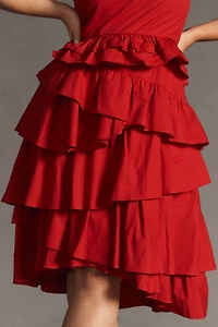 One-Shoulder Tiered Midi Dress