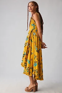 Maeve High-Low Pleated-Trim Dress