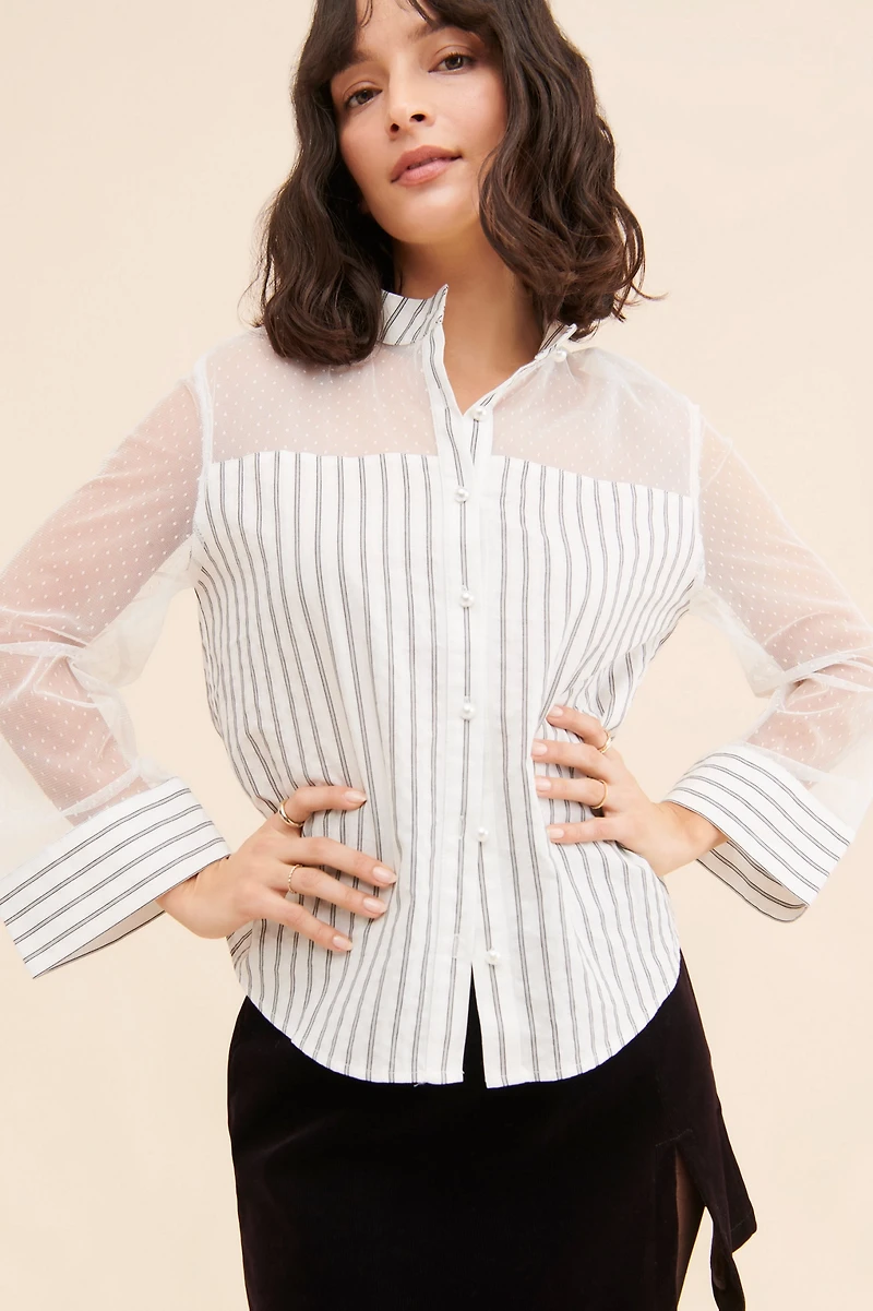 FRENCHMAUVE Vivian Striped Shirt