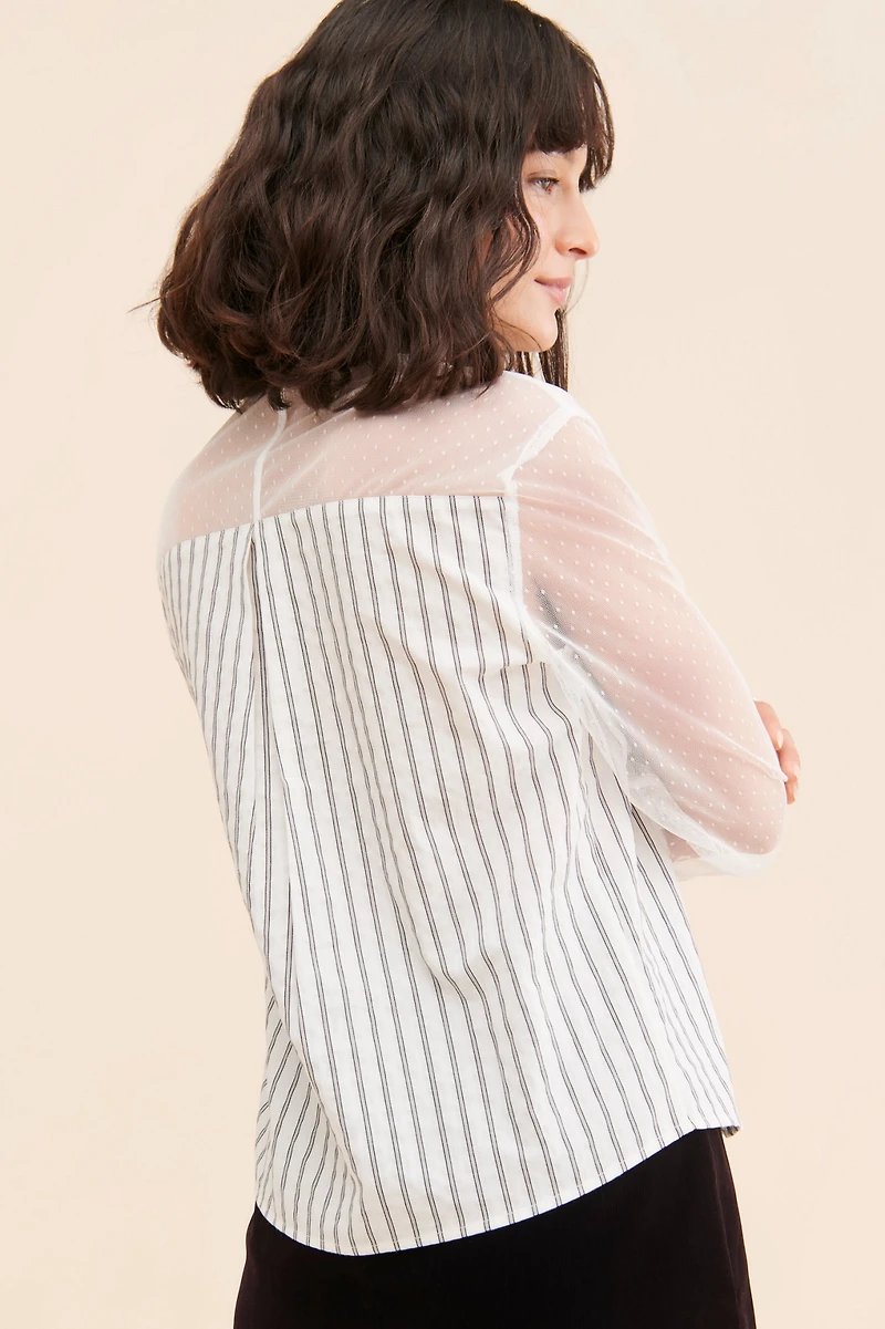 FRENCHMAUVE Vivian Striped Shirt