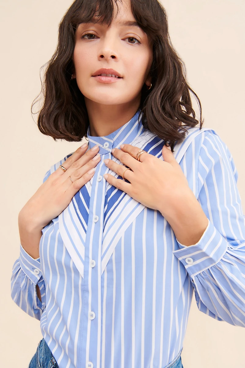 FRENCHMAUVE Logan Striped Shirt