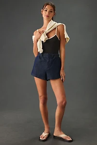 Pilcro Mid-Rise Denim Parachute Shorts