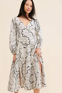 Long-Sleeve V-Neck Dress