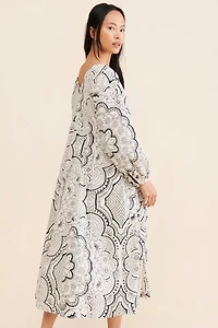 Long-Sleeve V-Neck Dress