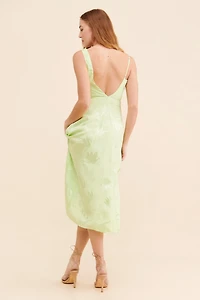 For Love & Lemons Llana Satin Midi Dress