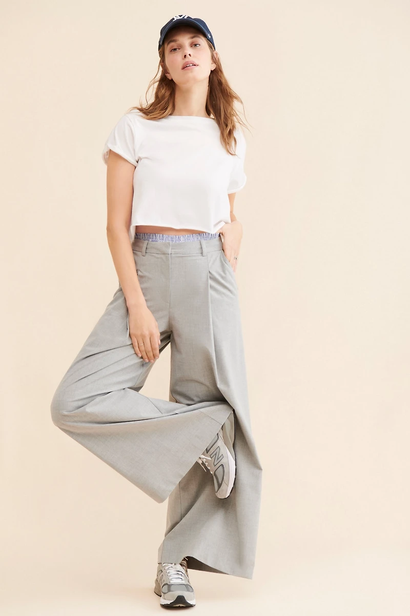 Maeve Boxer Detail Pleat-Front Trousers