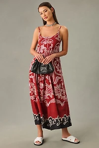 Square-Neck Pleated Dress