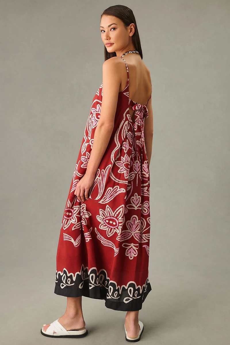 Square-Neck Pleated Dress