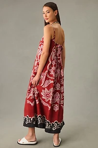 Square-Neck Pleated Dress