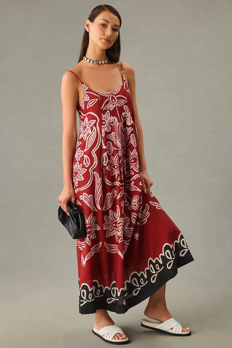 Square-Neck Pleated Dress
