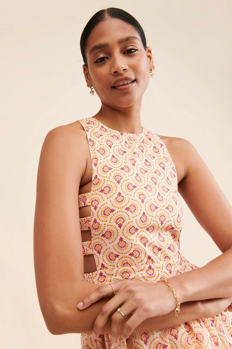 Love And Liberation Tiered Side-Cutout Dress